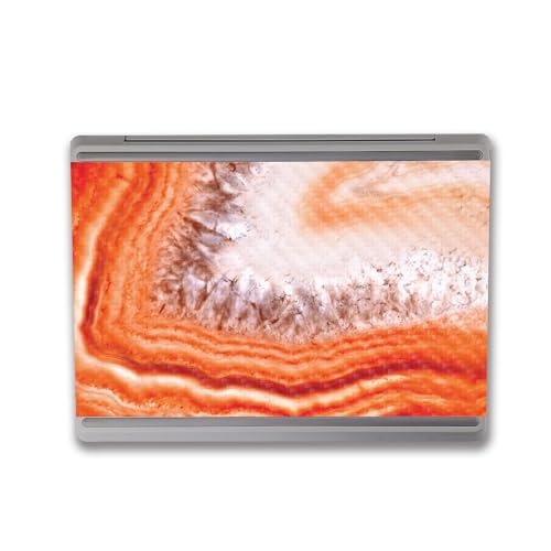 Image of MightySkins Carbon Fiber Skin Compatible with Microsoft Surface Laptop Go 3 (2023) Full Wrap Kit - Orange Quartz | Protective, Durable Textured Carbon Fiber Finish | Made in The USA