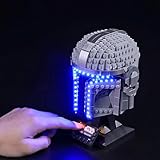 cooldac Licht-Kit für Lego Star Wars 75328 Der Mandalorian Helm, LEDs Beleuchtungsset Kompatibel mit Lego 75328, Version mit Action Control Version (Hinweis: Packung ohne Baustein, nur Lichtkit)