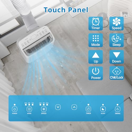 Image of Garvee 14000 BTU Portable Air Conditioner for Rooms up to 750 Sq. Ft, 3-in-1 AC Unit with Cooling, Dehumidifier & Fan, 3 Fan Speeds, 24H Timer, Energy-Saving, Auto Swing, Remote & Window Kit, White
