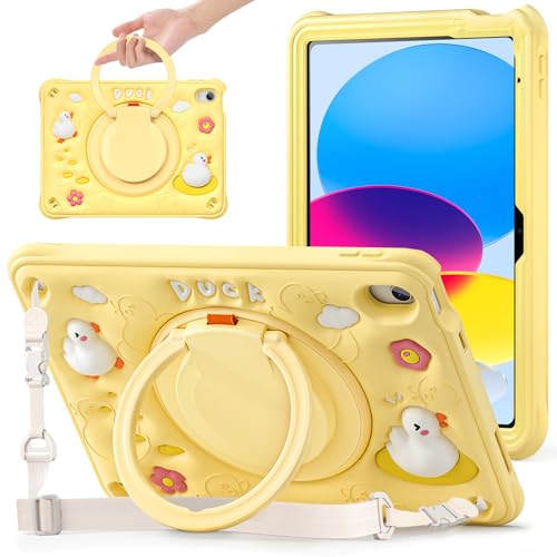 Coque Enfant pour iPad 11ème et 10ème Génération Gerutek Antichoc Jaune