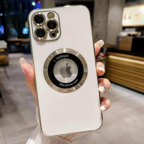 Étui magnétique iPhone 13 Pro Max fin pour éviter les rayures de caméra couleur blanc
