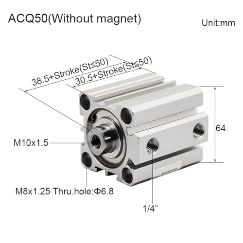 Cylindre pneumatique mince ACQ50 à double effet pour force constante