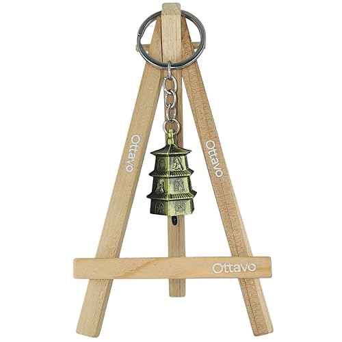 Image of OTTAVO Guardian Bell Keychain, Oxidized Copper, Tibetan Style, 5 cm Height, Good Luck Charm