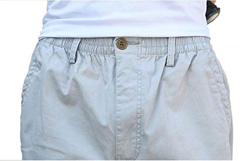 Men's Cotton Lightweight Twill Relaxed Fit Full Elastic Waist Pant with Pockets4
