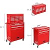 TUFFIOM 8-Drawer Rolling Tool Chest, Tool Storage Cabinet w/Lockable Wheels, Detachable Top, Drawers & Side Hooks, Mechanic Tool Organizer Box for Garage Warehouse Repair Shop
