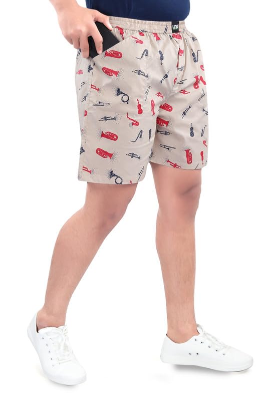 Image of UNOseven Shorts for Boys - 100% Cotton Printed with Side Pockets - Available from Size 7 Years to XL