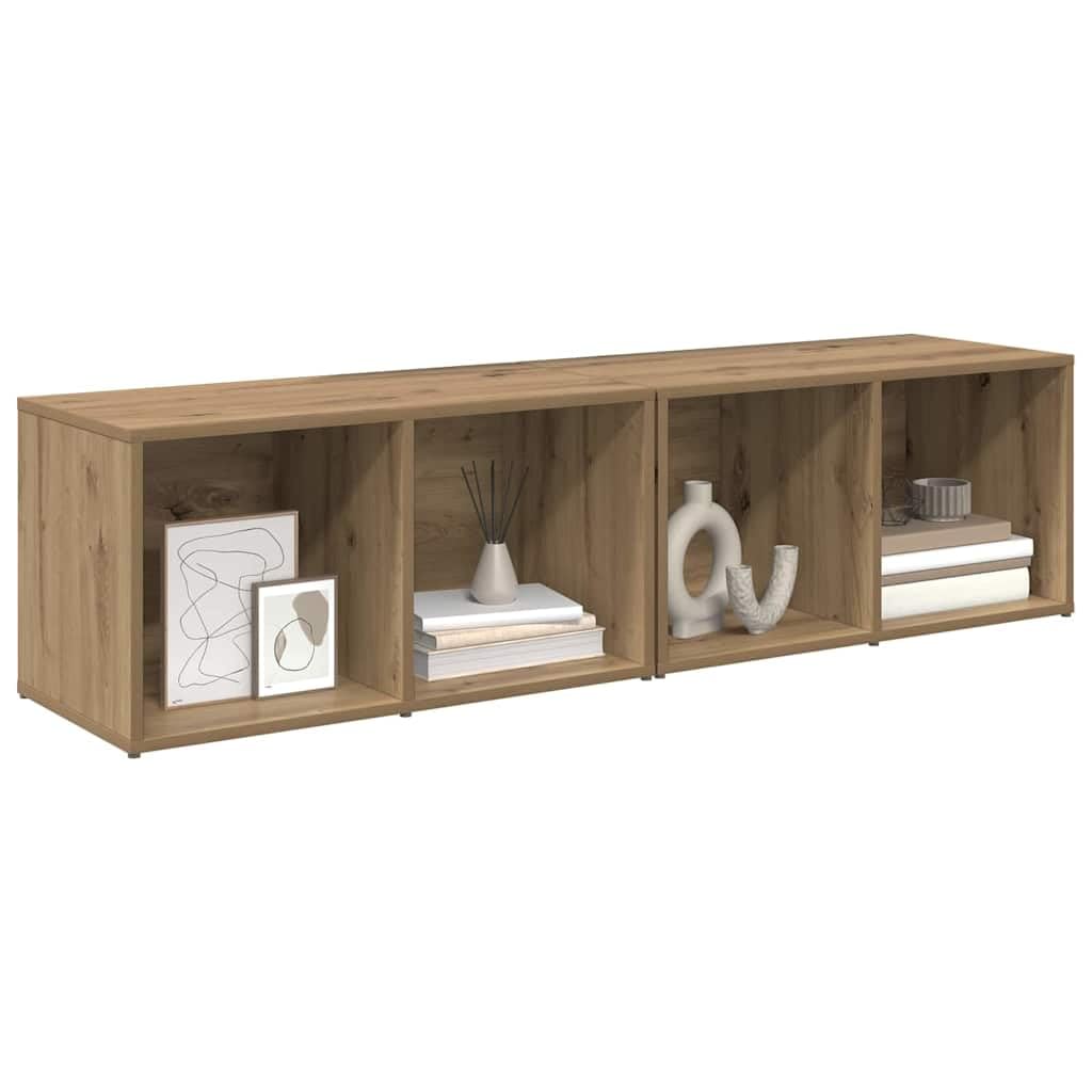 Set di 2 mobili per TV da parete, in rovere Artisan, 37 x 35 x 72