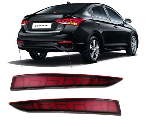BuBu Car Rear/back reflector bumper brake DRL led light Compatible With H-yundai New V-erna 2017-2018- Set of 2 Pcs with wiring (Matrix)