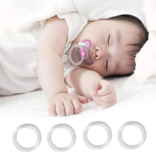 Weicher Ring Adapter Clip, Adapter für Dummy Clip aus transparentem Silikon, Ring aus Silikon, für Clip-Halter für Schnullerhalter für Kinder, Geburtstagsgeschenk für Kinder, 10 Stück
