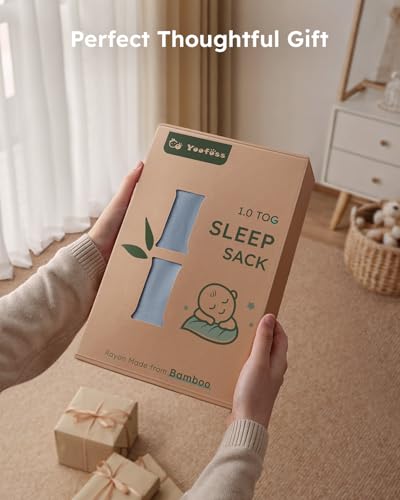 Image of Yoofoss Rayon Made from Bamboo Baby Sleep Sack 24-36 Months 1.0 Tog Baby Wearable Blanket, Super Soft Infant Toddler Sleeping Sack 2-Way Zipper
