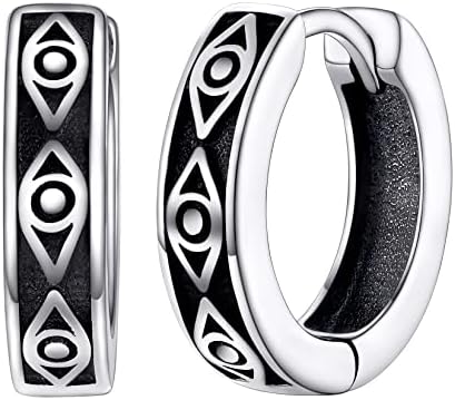 Silvora S925 Sterling Silver Huggies Earrings,10mm Small Hoops, Hinged Sleeper Earrings for Women Men