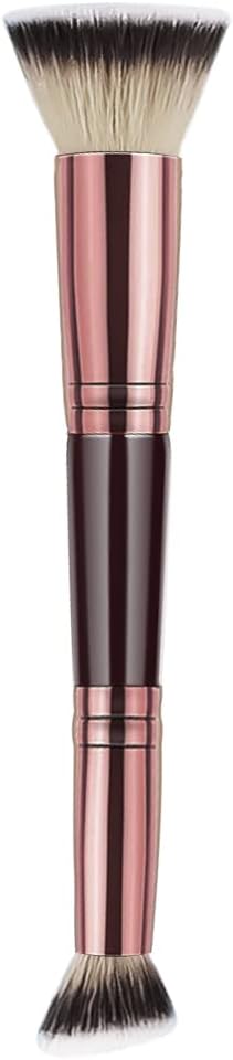 Foundation Brush,Double-Ended Make Up Brushes for Foundation, Powder, Blush and Concealer, Long Kabuki Brush for Liquid, Cream and Powders Products(Rose Gold)-GOHIGH