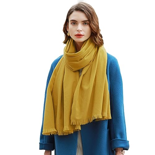 RIIQIICHY Bufandas para Mujer Invierno Chal Fiesta Bufanda Pashmina Amarillo Grandes Pañuelos Foulard Fular