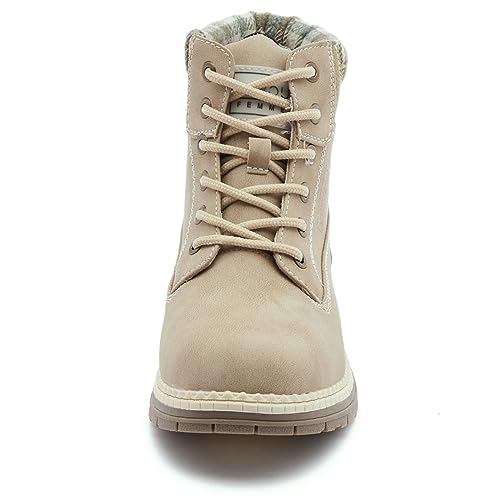 Image of ANJOUFEMME Outdoor Hiking Boots for Women Waterproof - Womens Ankle Boots Lightweight Snow Winter Boots for Trekking Walking