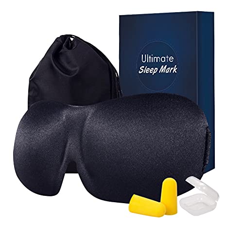 3D Schlafmaske Damen und Herren,Premium Schlafbrille mit Innovativem verstecktem Nasenflügel-Design, Blockiert Licht 100% Augenmaske, verstellbare Premium Seiden Augenbinde Cover