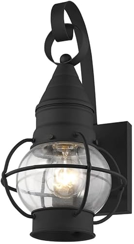 Miniatura 3 de Livex Lighting 26900-91 Linterna de pared transitoria para exteriores de una luz de Newburyport Collection en Pwt, Nckl, B/S, Slvr. acabado, níquel