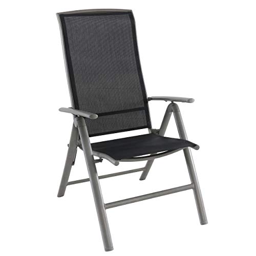 Preisvergleich Produktbild Klappsessel Vigo mit Verstellbarer Rückenlehne aus Textilen Schwarz