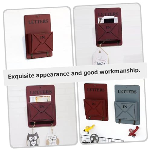 Porte-courrier mural vintage rouge, un support décoratif d'exception - 8