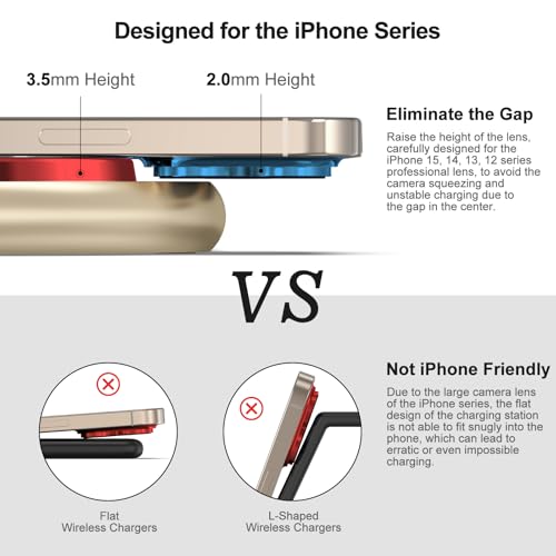 Image of Magnetic Charging Station, 3 in 1 Faster Mag-Safe Wireless Charger Stand, Wireless Charging Pad for Apple Devices, iPhone 17 /16 /15 /14 /13 /12 Series, iWatch Series, AirPods (Golden)