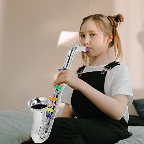 NUOBESTY Muzikale Windinstrumenten Voor Kinderen 2 Stks Metallic Silver Saxofoon en Trompet Hoorn Speelgoed Prestaties… - Image 7