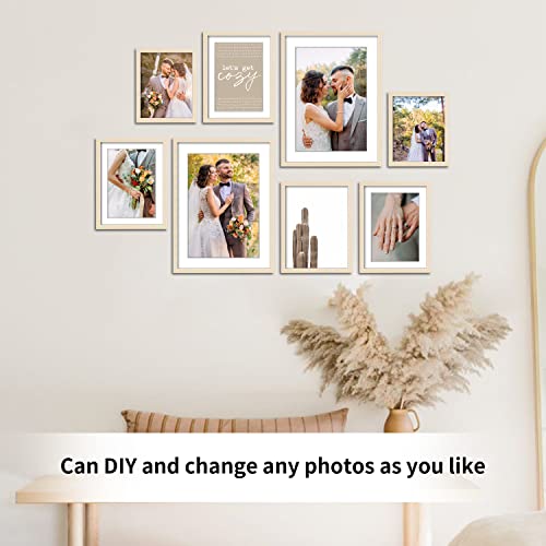 Artbyhannah 8-Pack Neutral Gallery Wall Frame Set With Decorative Art Prints, Picture Frames Collage Wall Art Decor With Assorted Size 11X14 X2Pcs, 8X10 X4Pcs, 6X8 X2Pcs #TOP3