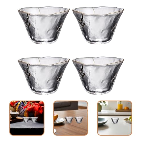 Tazas de sake japonesas de vidrio con borde dorado, el regalo ideal para bodas y fiestas 8