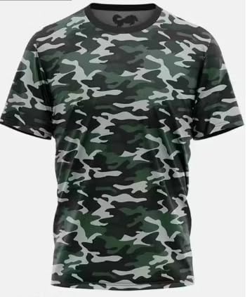 Military Style Camouflage Printed T-Shirt for Men, Army Design, Casual Wear-image-28