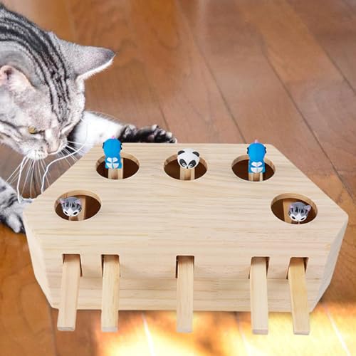 Jouet interactif de chat griffoir bois exercice stimulation - 8