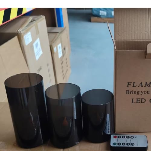 Image of 3 Pcs Flameless Candles with Remote Control, Battery Operated Candles LED Pillar Candle with Timer, for Wedding Table Home (FlameJump01)