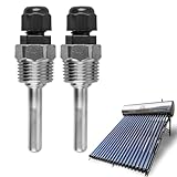 2 Stück 50mm Tauchhülse,Tauchhülse 1/2 Zoll,Thermopocket Für Thermoelement,G1/2 Zoll Gewinde,304 Edelstahl Tauchhülse,Tauchschutzrohre Für Thermoelemente, Schutzrohr Für Temperaturfühler(8 * 50mm)