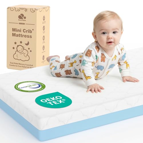 Dual-Sided Pack and Play Mattress with Removable Cover
