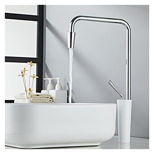 Robinet de lavabo carré mitigeur eau chaude et froide noir pour vasque - 5