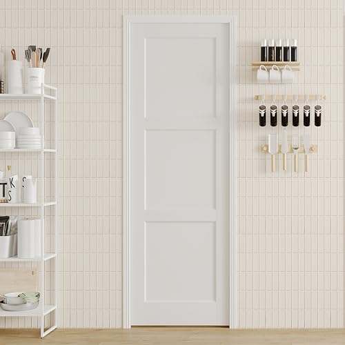 Image of Sliding Pocket Door, 24 inch x 80 inch, 3-Panel Core with Frame and Hardware Kit Set, Interior Doors for Pocket Door, White Primed - No Panel Assembly Required