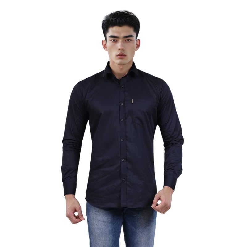 Image of Men's Slim Fit Twill Formal Shirt