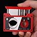 Cassette Style Cigar Cutter, Straight Cut V Cut Cigar Punch 3 in 1, Cuts Up to 60 Ring Gauge Ultralight Portable (Red/Black)