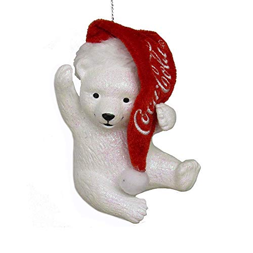 Kurt S. Adler Coca Cola Polar Bear Cub with Hat Ornament CC1173 New