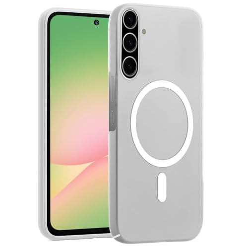 Image of SHINESTAR Back Cover for Samsung Galaxy A56 5G | Frosted Semi-Transparent Slim Case | Only Compatible with Wireless Magnetic Accessories | Hard Back, Matte Finish - White