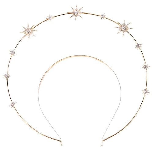 Beaupretty Nuestra Señora Diadema Fiesta Headwear Diadema Luna Diadema Nupcial Metal Diadema Cabeza Estrella Accesorios para el Cabello Decorativo