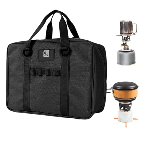 Sac à ustensiles de camping Teksome en tissu Oxford noir avec zip