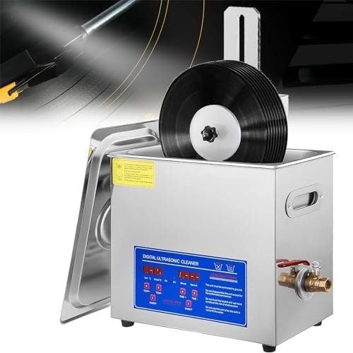180W Vinyl Records Ultrasonics Cleaner Machine 6L UltrasonicsTooth Cleaners Ultrasonics Bath for Silver Jewellery Ring Earring Spectacle Cleaner