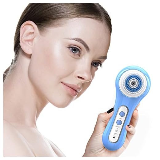 Facial Cleansing Brush Face Scrubber, IPX7 Waterproof Face Brush + 3 Modes, Electric Exfoliating Spin Cleanser Device with 5 Brush Heads for Deep Cleansing Exfoliating Massaging Removing Blackhead