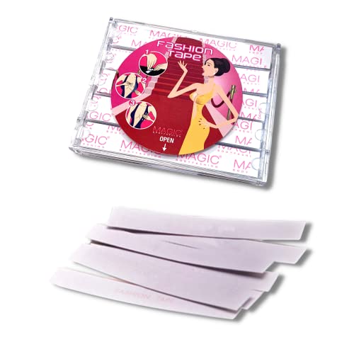 MAGIC Bodyfashion Fashion Tape Damen Doppelseitige Transparent Klebestreifen Klebeband aus Silikon für Abendkleidung, Hemden, 50 Stück in Reisepackung Cover