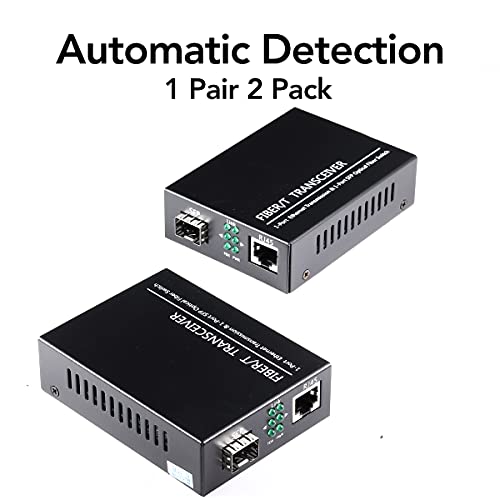 Image of Open SFP Slot A Pair of 1.25G /s Gigabit Fiber Ethernet Media Converter 10 /100 /1000Base-Tx to 1000Base-SX SMF RJ45 to SFP Slot, Support SFP Gigabit modules up to 120KM(2 Pack)