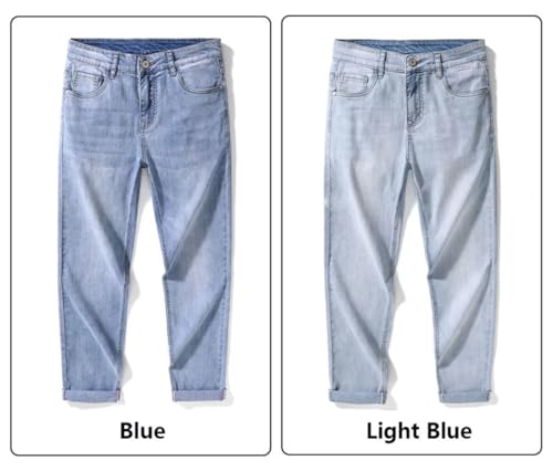 Men's Stretch Slim Regular Fit Gray Light Blue Dark Blue Jeans Denim Pants Causal Jeans2