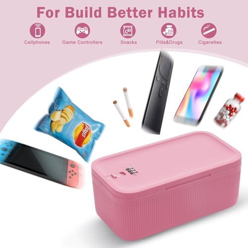 Image of Lockable Storage Box, Small Lock Box with Combination Code for Phone /Medicine Safe /Food Home /Refrigerator /Office /Personal Items /Travel /Gift,9.25 x 5.04 x 3.62''