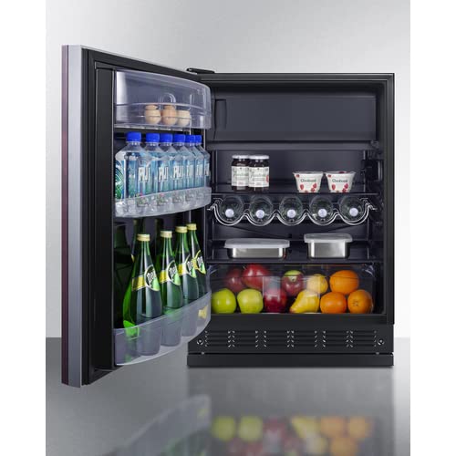 Summit CT66BK2SSRSIFLHD 24” Wide Adjustable Under Counter Refrigerator-Freezer 4.9 cu.ft. with Panel-Ready Door (Panel Not Included) Automatic Defrost Operation, Black Interior (Panel Ready-LHD) on Fridge.com