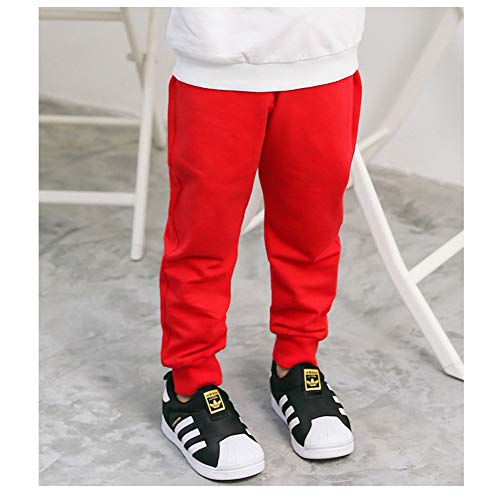 Unisex Kids Solid Cotton Drawstring Waist Pants Toddler Baby Active Sweatpants3