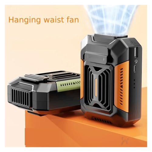 Ventilador de cintura recargable USB portátil con clip multiusos manos libres 2