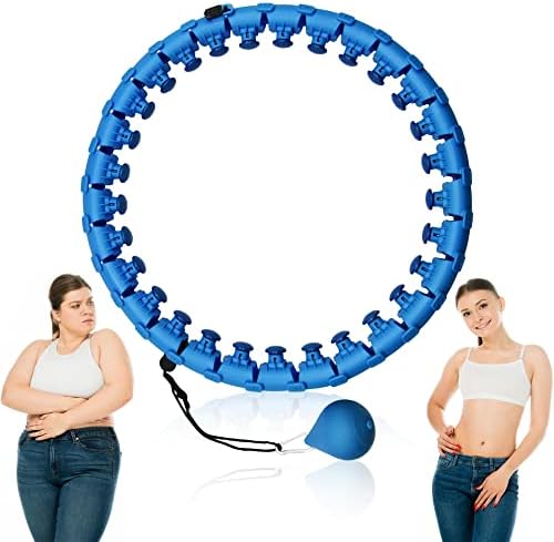 Gustamucho Weighted Hoop Plus Size, Hoops for Adults Weight Loss,30-68 inches,30 Detachable Knots,Abdominal Trainers,for Workouts & Weight Loss