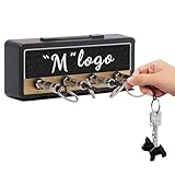 キーハンガー アンプ型 キーホルダー 壁掛け おしゃれ インテリア雑貨 キーチェーン カギ 玄関収納 面白グッズ 4本付 鍵置き キーボックス 贈り物(ブラック)